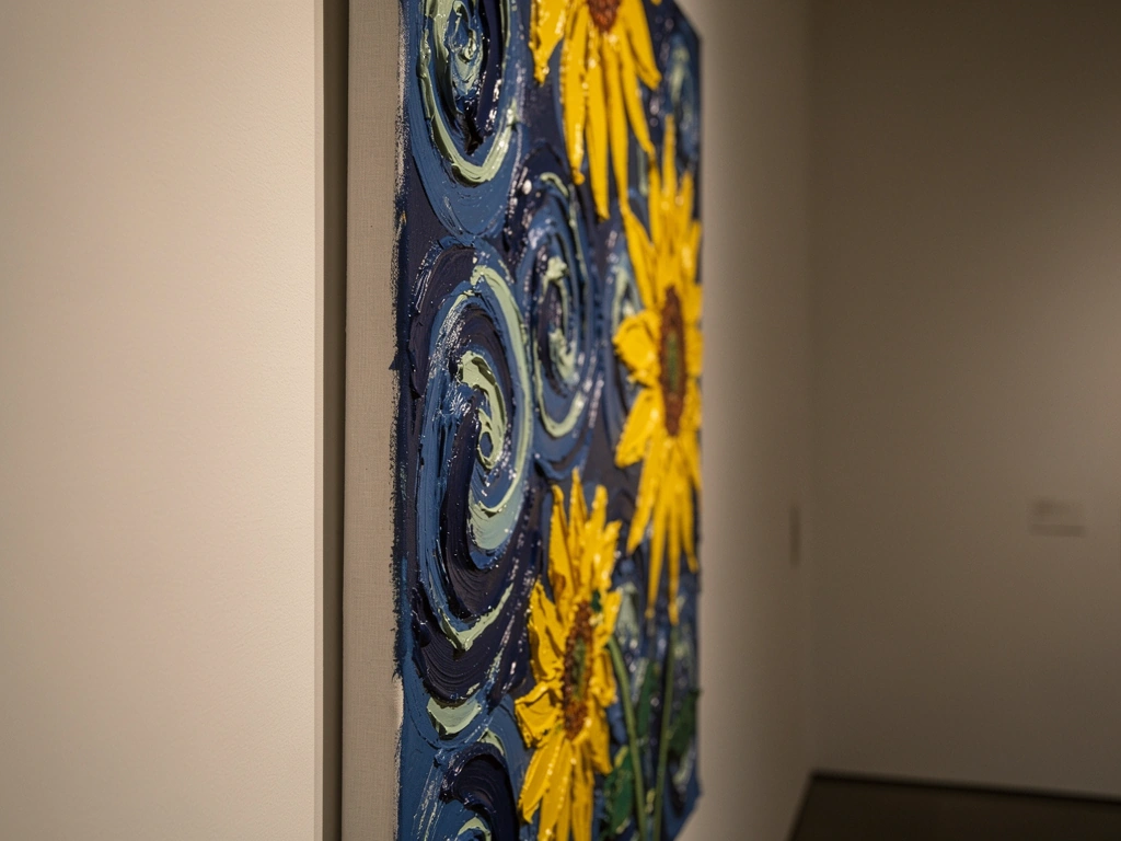 Tactile oil paint texture reminiscent of Van Gogh's technique