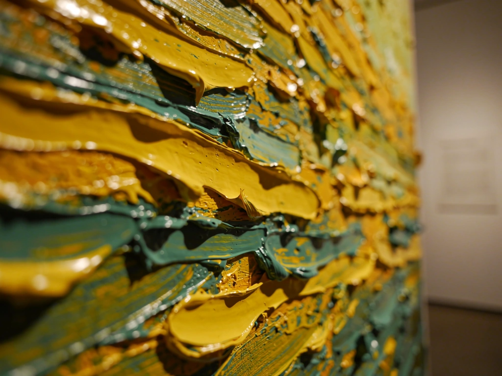 Detailed texture of oil paint brushstrokes
