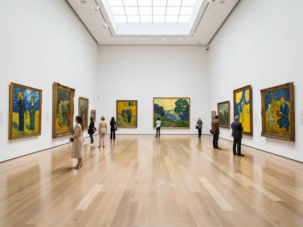 Interior of a modern art gallery space